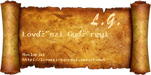 Lovászi Györgyi névjegykártya