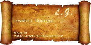 Lovászi Györgyi névjegykártya